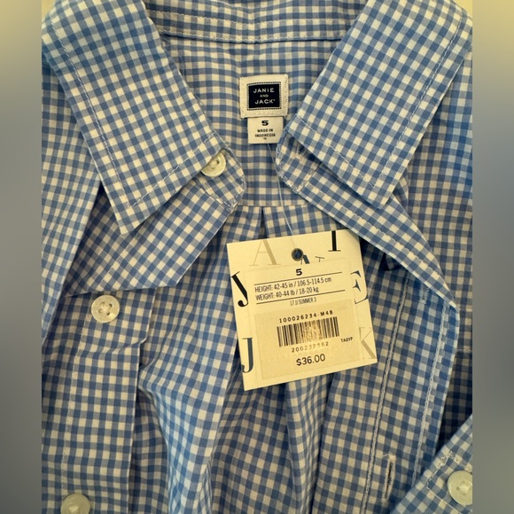 NWT Janie and Jack boys button down collared shirt size 5 - Picture 2 of 2